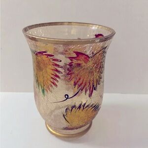 Decorative Glass Vase with Sunflower Design